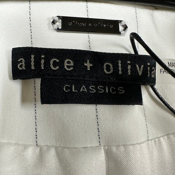 Alice + Olivia NWT Kylie Long Stripe Jacket Size M Shawl Collar Open Front Lined - Picture 4 of 11